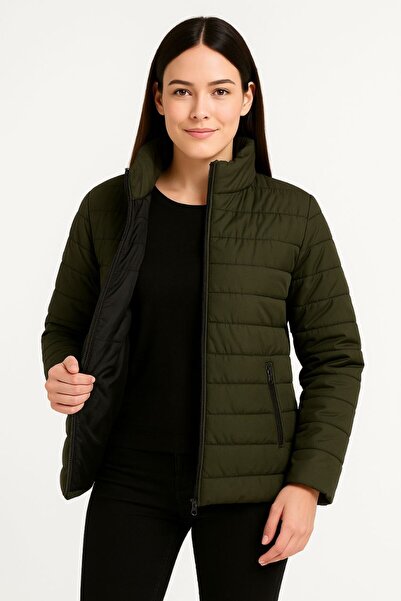 İNDİRİM MODAM Kadın Mont Ceket Su İtici Kumaş Kapitone Astarlı