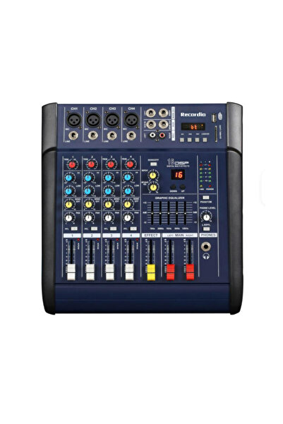VENTART Amplified Professional audio mixer, 2 x 300W, 4 channels, 16 DSP effects, Bluetooth, USB, 48V