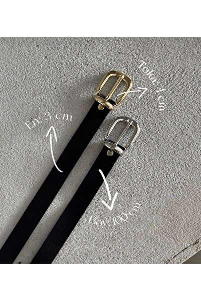 TABA BUTİK Mona Leather Women's Belt 110 cm