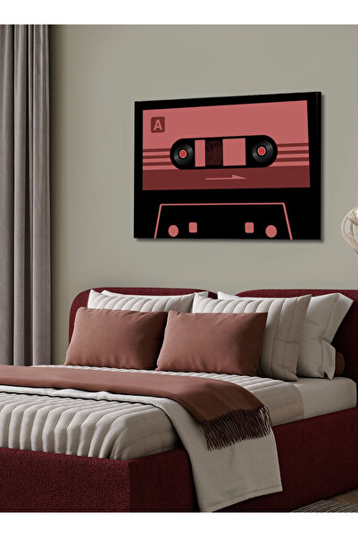 LOWHA Canvas Wall Art Stretched Over Wooden Frame with Cassette Tape Classic Design
