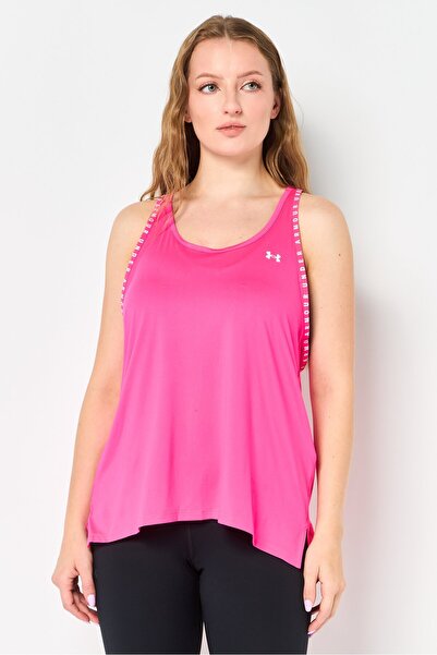 Under Armour Women Loose Fit Sleeveless Training Knockout Tank Top, Dark Pink