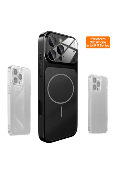 Apple Husa MagLens » iPhone 17 Pro, SlimCare, GlassGuard, Skin S17, Titan, NEGRU