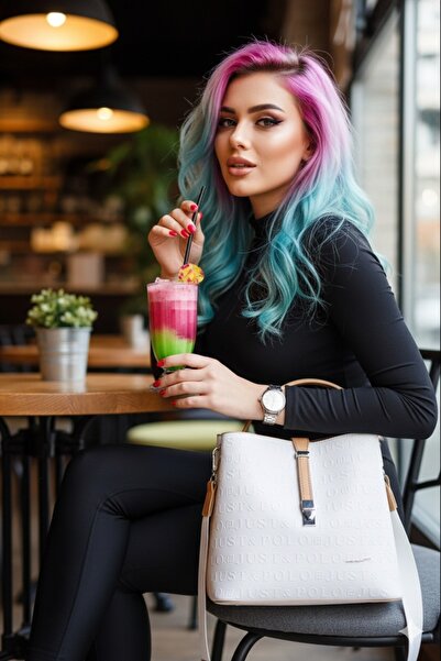 Just Polo Women's Original Adjustable Long Strap Medium Size Hand and Shoulder Bag Shopper