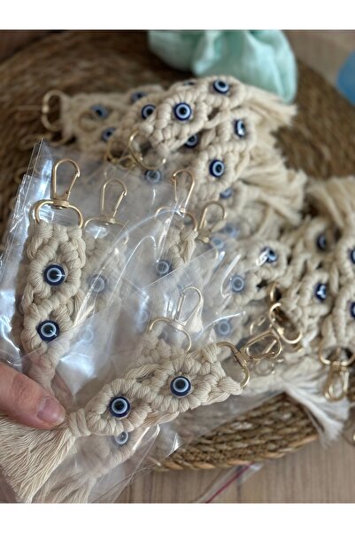 kaya camping outdoor 25 Adet Nazar Boncuklu Hediyelik Makrome Anahtarlık-Düğü...