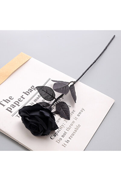 NET MARKET Trandafir din catifea artificială NEGRĂ 10 buc