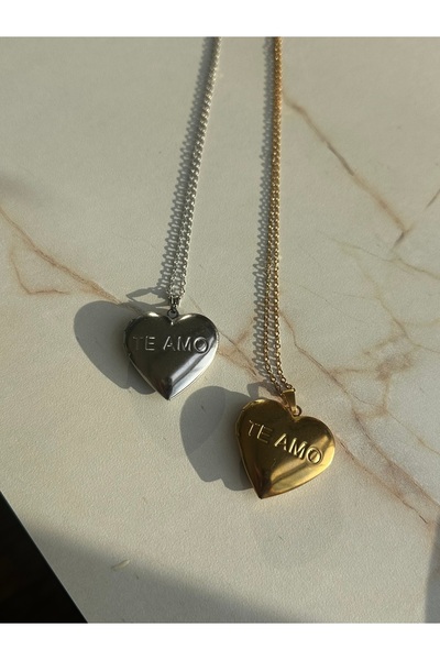 mibrillo Steel Openable Heart Model, Double-Sided Usable, Picture Can Be Inserted Commemorative Necklace