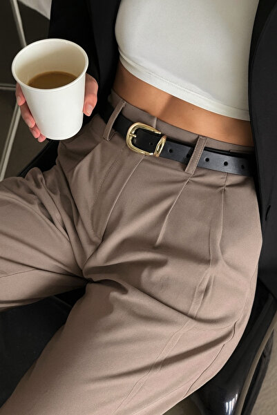 TABA BUTİK Mona Leather Women's Belt 110 cm