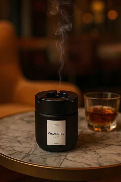 GenelTedarik ESA Kokusuz Cam Hazneli Yanmaz Plastik Kapaklı Ev Araç İçi Küllü...