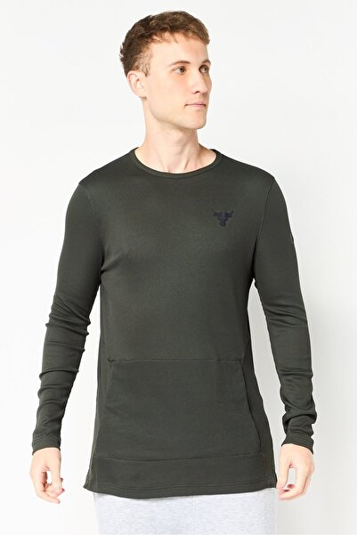 Under Armour x Project Rock Men Fitted Long Sleeve Training T-Shirt, Dark Olive