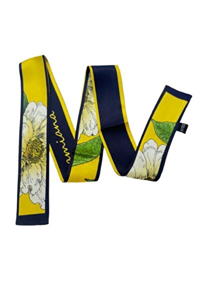 OMG Natural silk scarf, 6 x 125 cm, floral pattern