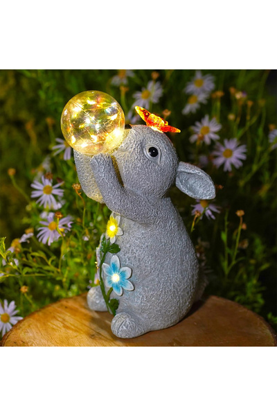 OEM Garden, terrace, balcony decoration with LEDs and solar panel 26 cm, bunny