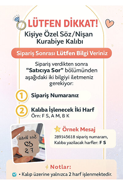 Neşvü Nema [KİŞİYE ÖZEL] Söz Nişan Günlerine Özel Kurabiye Kalıbı