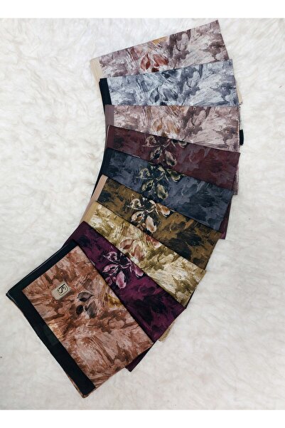 REMOMODA Patterned Floral Model Shawl French Cotton Stretchy Soft Shawl High Quality