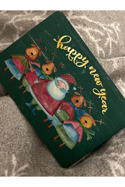 Kalici Egitim emel hoca Green Deer Postcard Embossed Design