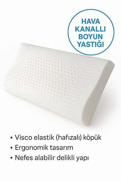 EpiRelax Hava Kanallı Ergonomik Boyun Yastığı – Nefes Alabilir, Terletmez, Or...