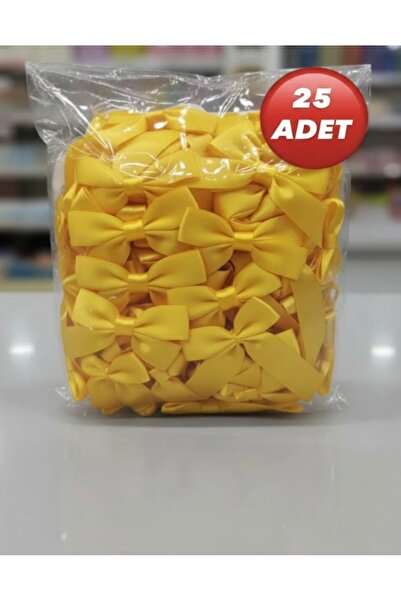 SERENA BD 25 Adet sarı fiyonk kurdele hazır hediyelik parti yılbaşı çok amaçlı