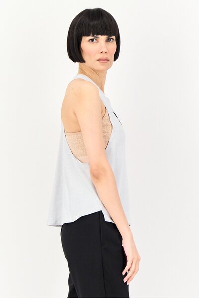 Under Armour Women Loose Fit Sleeveless Project Rock Bull Training Tank Top, Grey