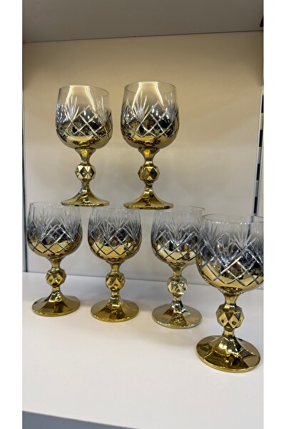 Bohemia Kristal Gold El İşi Kahve Yanı Su Bardağı