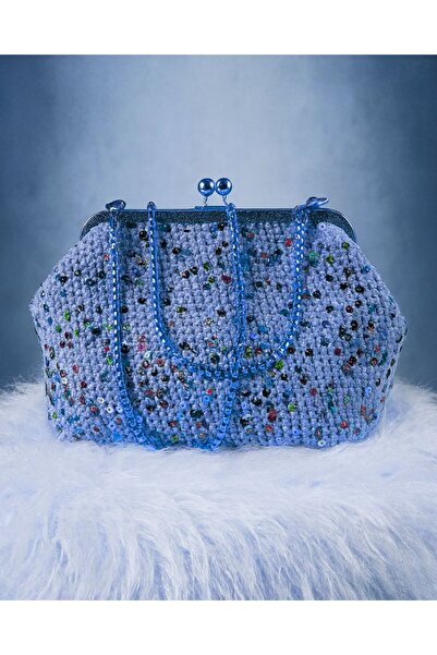 MAZSAY Dora El İşlemesi Pullu Makrome Çanta