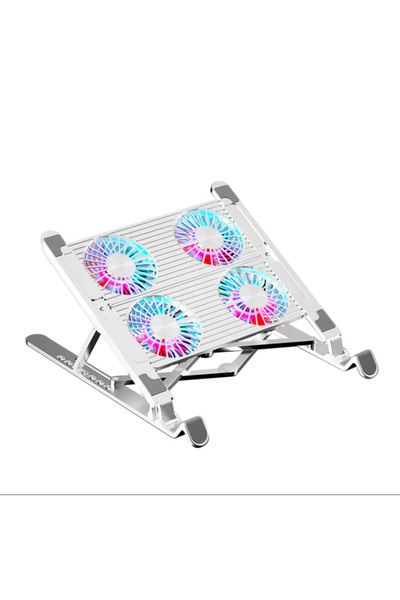 Generic Laptop Cooling Fan – 4 Fans, Adjustable Stand, USB Powered, Overheat Protection, Quiet Operation