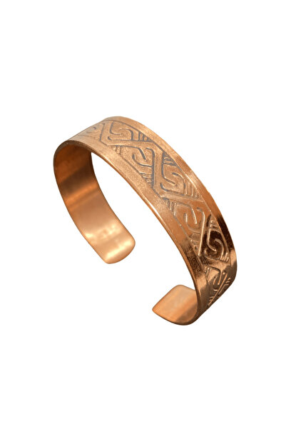 FM Shiny Handmade Custom Pattern Adjustable Size Copper Bracelet — Vintage El...