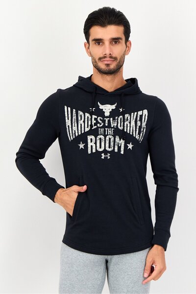 Under Armour Men Loose Fit Long Sleeve Graphic Print Outdoor Hoodie, Black