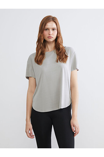 LC Waikiki Gray crew neck modal blend women's activewear t-shirt