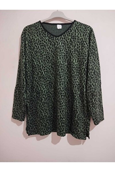 anne moda ankara Winter, Patterned, 95% Viscose, V-Neck, Soft Blouse