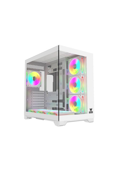 ATAsoft Beyaz ARGB 7 Ayna Fanlı 7x120mm Kumanda + Tuş RGB Kontrollü Gaming Ak...