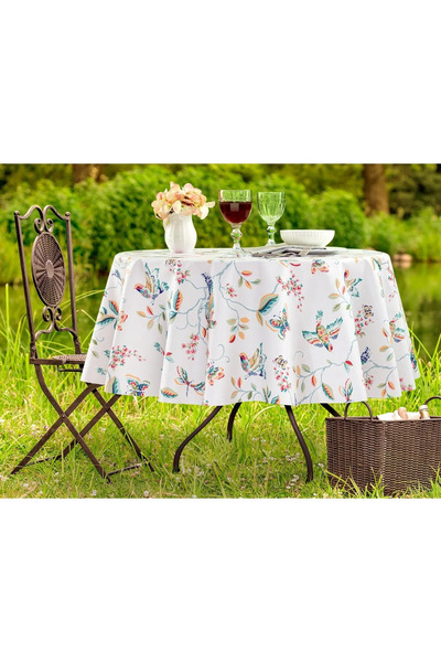 Madame Coco Violet Pvc Tablecloth - Pvc Tablecloth 140 cm