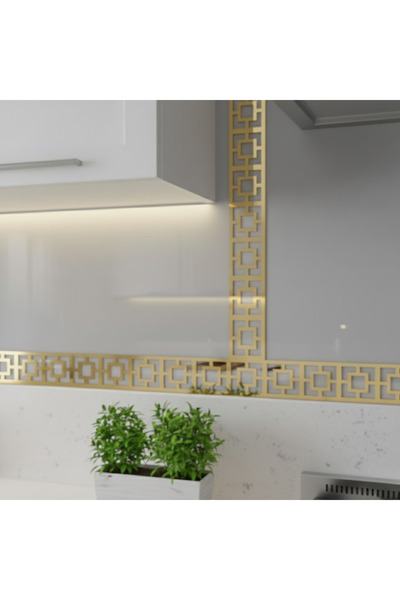 pleksisanati (20 Adet) Parlak Altın Aynalı 3D Duvar Dekoru | Kendinden Yapışk...