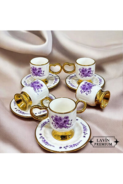 Lavin Ev dizaynım viona kahve fincan takımı (mor)