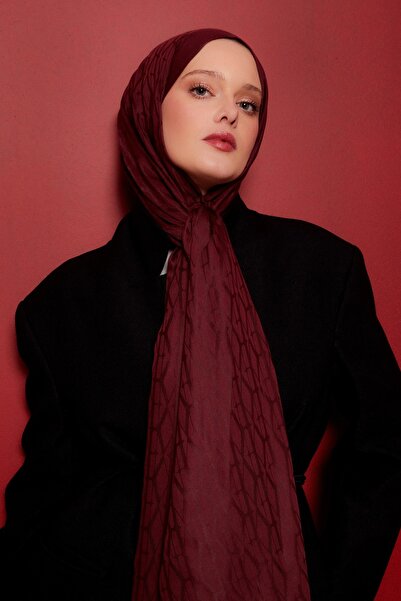 Levidor Şal Levidor Bordo geometrik Desenli Naia Şal