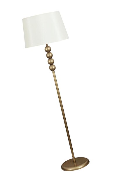 Taşcan Aydınlatma Lyon Eskitme Toplu Metal Ayaklı Lambader Krem Şapka Modern , Oturma Odası ,Yatak Odası , Salon Lamba