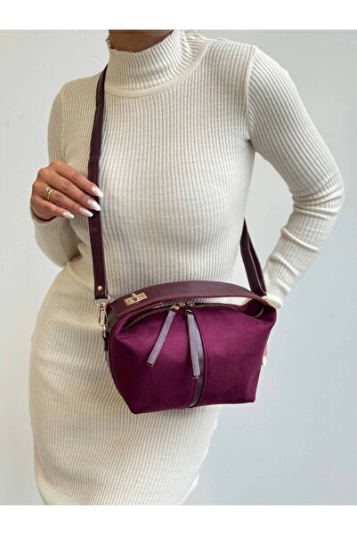 KIRASE Women's New Season Archi Suede Quality Hand and Shoulder Bag