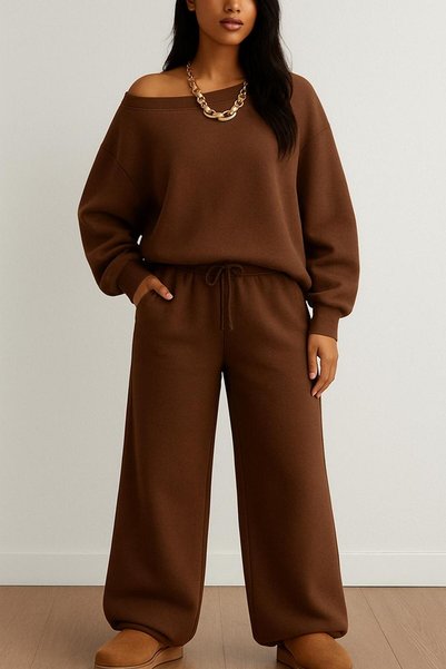 No Plan Mother/Daughter Combination Sweatpants with Wide Legs (Add Two Pieces to the Cart to Create a Combination)
