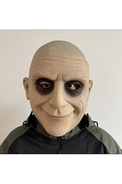 CN Realistic Mysterious Uncle Horror Mask - Classic Black Funny Character Costume Latex Material