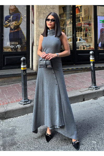 MAXXANA Turtleneck Blouse and High Waist Skirt Two-Piece Set