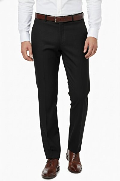 KAMER Men's Regular Fit Classic Unpleated Canvas Trousers P1142 Bgl-St04795