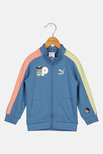 Puma Toddlers Boy Embroidered Logo Long Sleeve Jacket, Blue