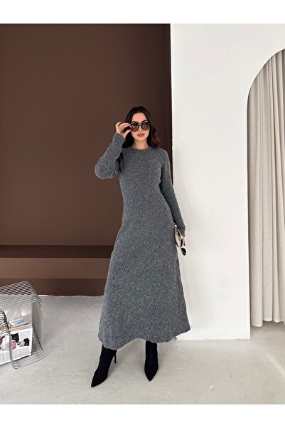 MAXXANA Crew Neck Wool Knit Dress - Limited Edition