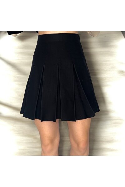 DENRA Pleated knit skirt