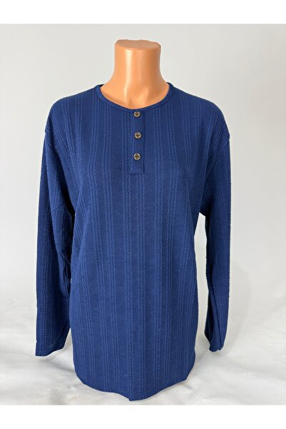 YAŞAR TRİKO تي شيرت نسائي منقوش بياقة دائرية وأكمام طويلة من الجانبين مصنوع م...