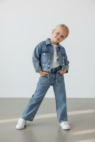 RONYPONY Комплект дънки и яке за момичета