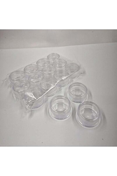 Generic Mini round clear plastic jars with transparent lids. 12 pieces, suitable for a bag of daily creams.