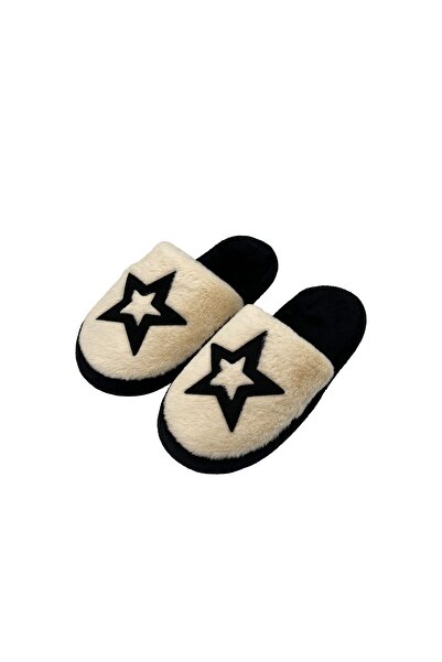 ALB TERLİK AYAKKABI SAN. TİC. LTD. ŞTİ. Plush Star Patterned Women's House Slippers – Orthopedic Comfortable Sole, Warm, Non-Slip Sole