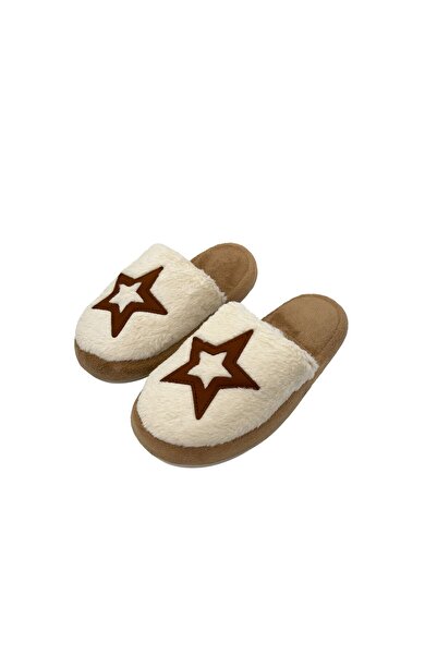 ALB TERLİK AYAKKABI SAN. TİC. LTD. ŞTİ. Plush Star Patterned Women's House Slippers – Orthopedic Comfortable Sole, Warm, Non-Slip Sole
