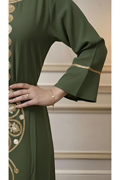 ISHRAQAT AL-AMAL Elegant dress with luxurious gold embroidery
