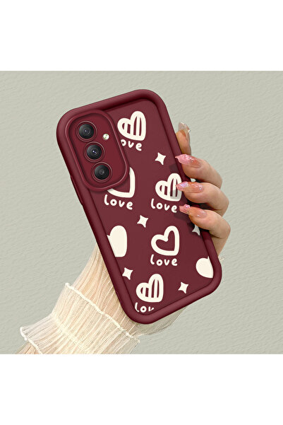 ucuc حافظة هاتف بسيطة باللون الأحمر الداكن متوافقة مع سامسونج جالاكسي A34 مصن...