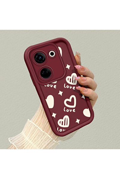 ucuc حافظة هاتف بسيطة باللون الأحمر الداكن متوافقة مع تكنو كامون 20، مصنوعة م...